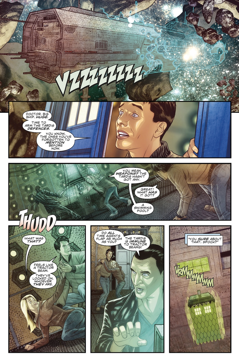 Illustration for article titled Nine, Rose And Captain Jack Return In Our Doctor Who #1 Comic Preview